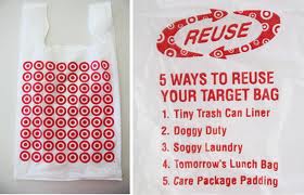 Reusing Tips: Plastic shopping bags used by Target