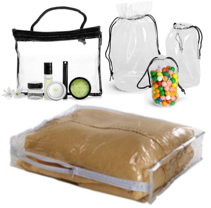 Vinyl Bags, Cosmetic Pouches, Zippered Bags