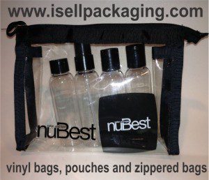 vinyl bags, vinyl pouches, zippered bags Custom printed Vinyl Bags, Pouches for NuBest Salon